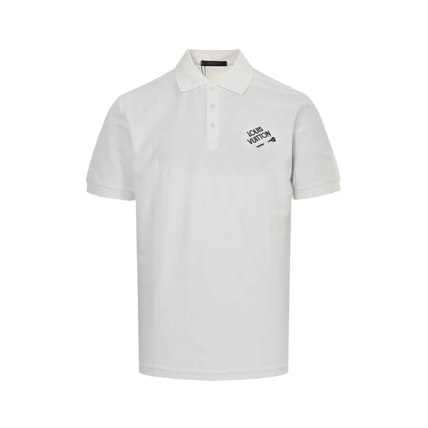 Louis Vuitton/Louis Vuitton 25ss letter embroidered pin Polo short sleeves